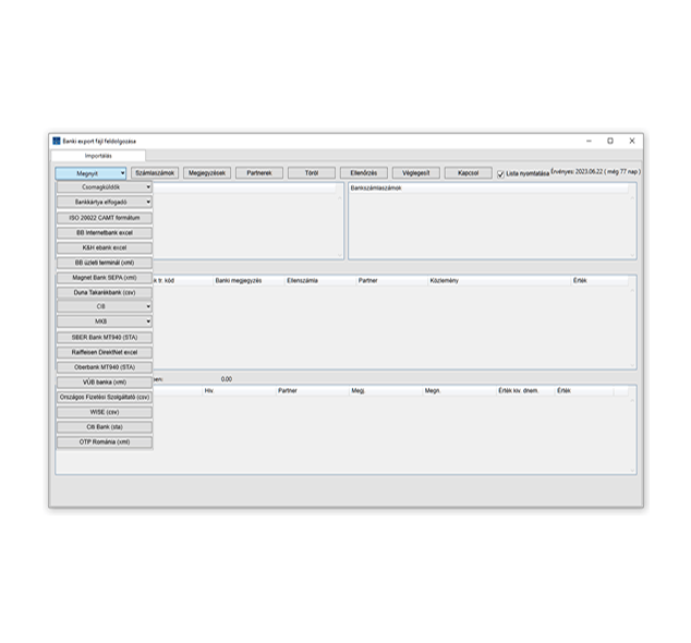 Banki export fájl feldolgozás